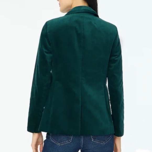 J. Crew Factory Women's Green Velvet Blazer - Size 6 - NWOT - Picture 3 of 6